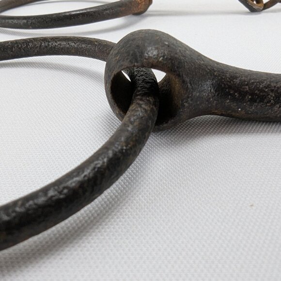 Vintage Rustic Horse Bits Western Decor Lot of 2 Brindle Primitive Home Barn - Picture 8 of 9